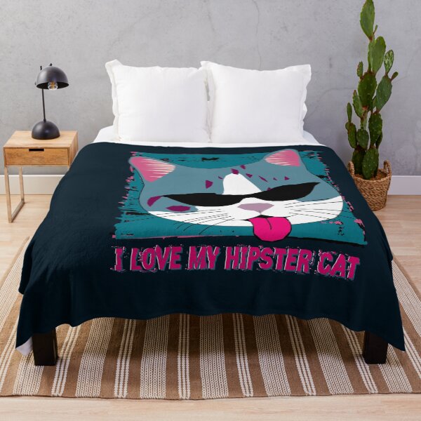 Item preview, I Love my Hipster Cat in vintage style designed and sold by navarraspain.