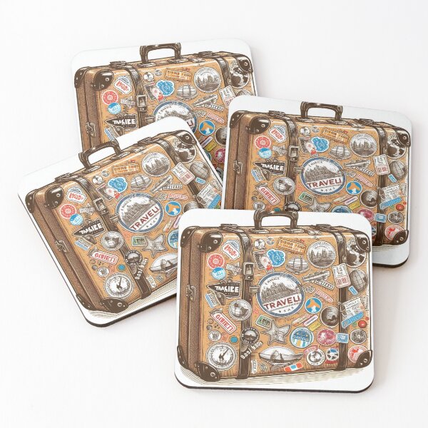 Item preview, Travel Suitcase With World Stickers. designed and sold by IrsathThaslima.