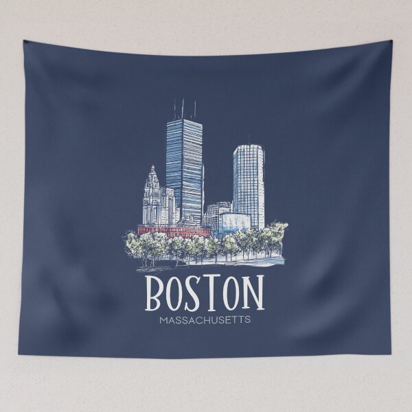 Item preview, Boston Massachusetts Skyline - Lineart  designed and sold by GoodOldVintage.
