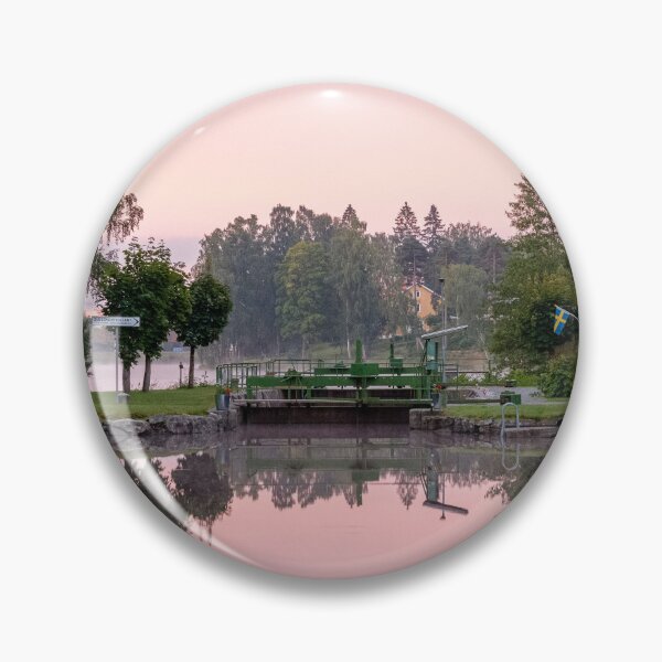 Item preview, The pink morning light shines over the lock at Dalslands canal designed and sold by connyM-Sweden.