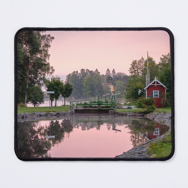 Item preview, The pink morning light shines over the lock at Dalslands canal designed and sold by connyM-Sweden.