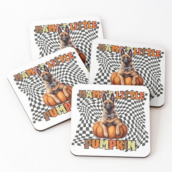 Item preview,  "Mama's Little Pumpkin" - Malinois in Halloween Pumpkin with Checkered Background designed and sold by GoodyPaws.