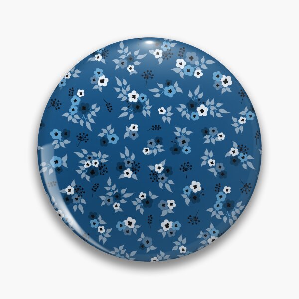 Item preview, Retro ditsy flowers classic blue designed and sold by Dana Du.