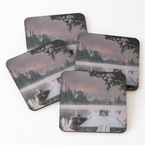 Item preview, Dark morning at the small jetty and rowing boat designed and sold by connyM-Sweden.