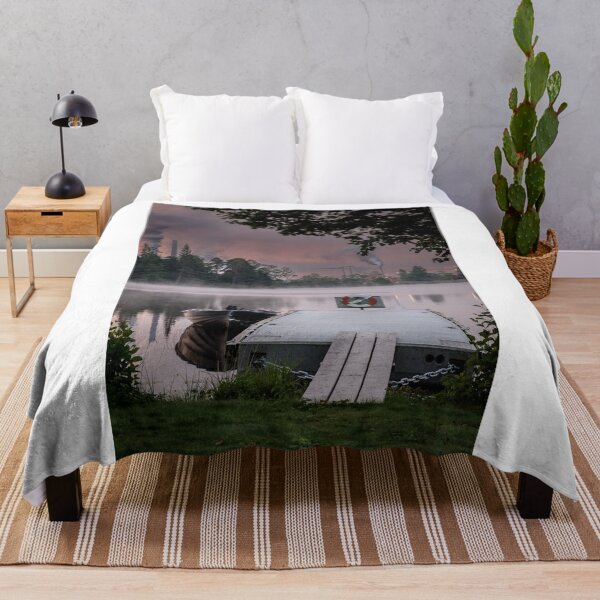 Item preview, Dark morning at the small jetty and rowing boat designed and sold by connyM-Sweden.