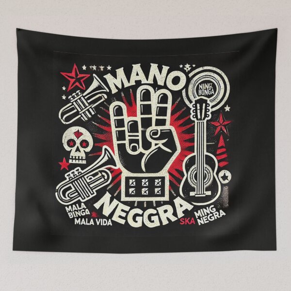 Item preview, Retro Mano Negra Ska Music Illustration Design designed and sold by ShirtandStyle.