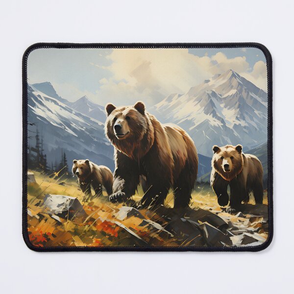 Item preview, Wilderness - Grizzly Bear With Cubs designed and sold by KootenayDesigns.