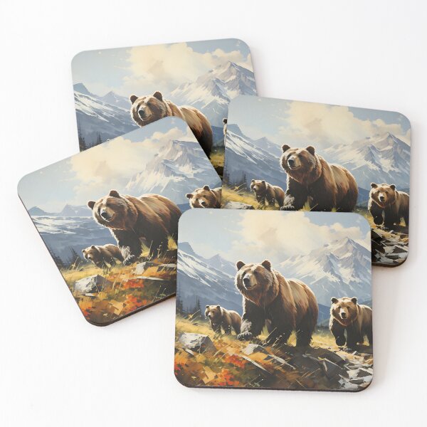 Item preview, Wilderness - Grizzly Bear With Cubs designed and sold by KootenayDesigns.