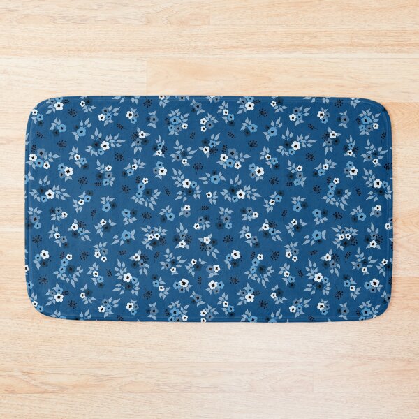 Item preview, Retro ditsy flowers classic blue designed and sold by Dana Du.