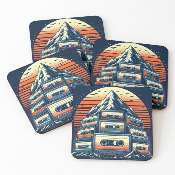 Item preview, RETRO CASSETTES STACKED ON A MOUNTAIN designed and sold by DigitalShop2024.