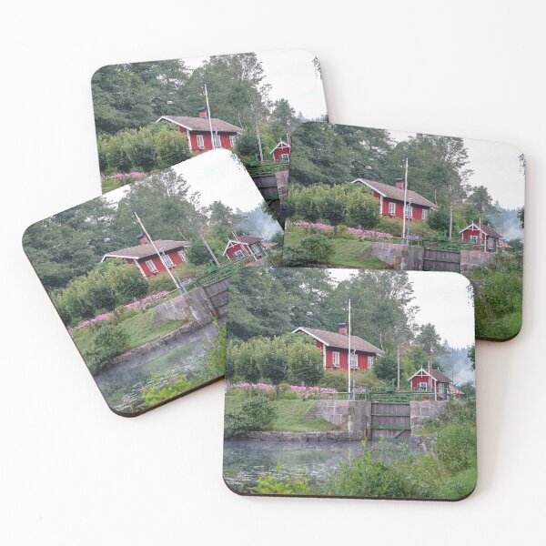 Item preview, Three red cottages at the lock of  Dalslands Canal designed and sold by connyM-Sweden.