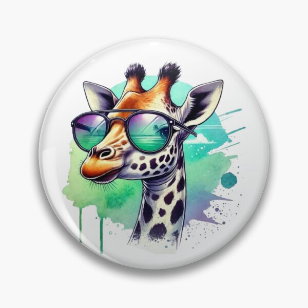 Artikelvorschau, Stilvolle Giraffe mit Sonnenbrille – Tropical Vibes Animal Art entworfen und verkauft von GemBob Creations.