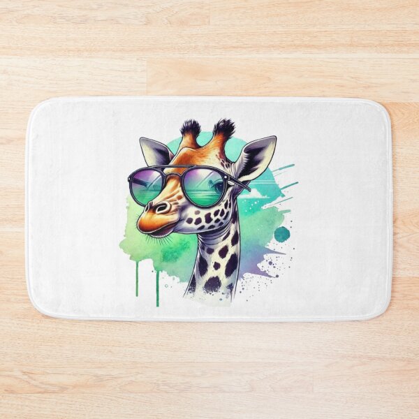 Artikelvorschau, Stilvolle Giraffe mit Sonnenbrille – Tropical Vibes Animal Art entworfen und verkauft von GemBob Creations.