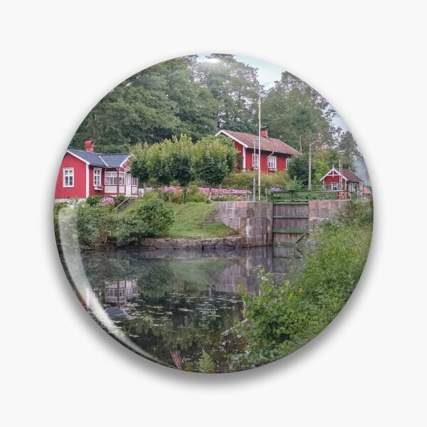 Item preview, Three red cottage at the lock of Dalslands Canal designed and sold by connyM-Sweden.
