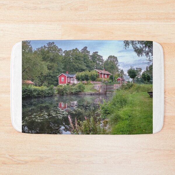 Item preview, Three red cottage at the lock of Dalslands Canal designed and sold by connyM-Sweden.