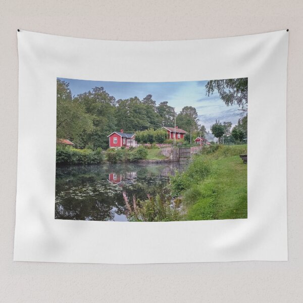 Item preview, Three red cottage at the lock of Dalslands Canal designed and sold by connyM-Sweden.