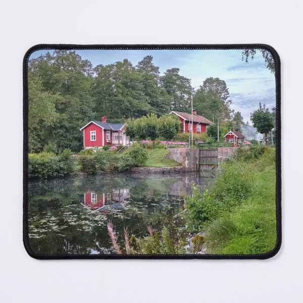 Item preview, Three red cottage at the lock of Dalslands Canal designed and sold by connyM-Sweden.