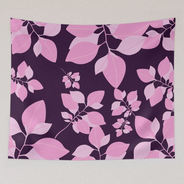 Item preview, Pink flowers on purple background designed and sold by Fantacaroo Designs.