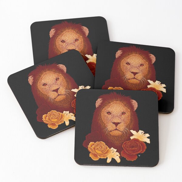 Item preview, Red Floral Lion designed and sold by Melancholy Wolf.