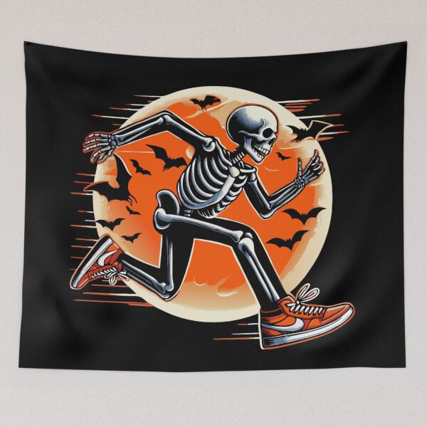 Item preview, Funny Running Skeleton: Halloween Vibes designed and sold by printmala.