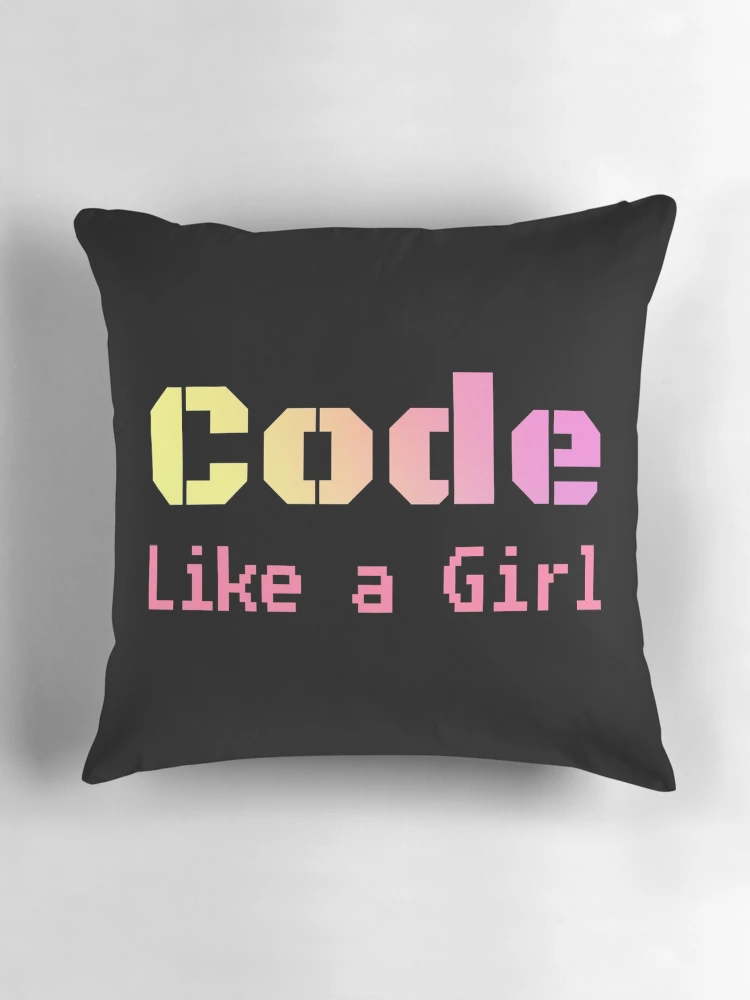 Thumbnail 3 of 4, Pillow, Code Like A Girl - Programming Computer Science designed and sold by ScienceCorner.