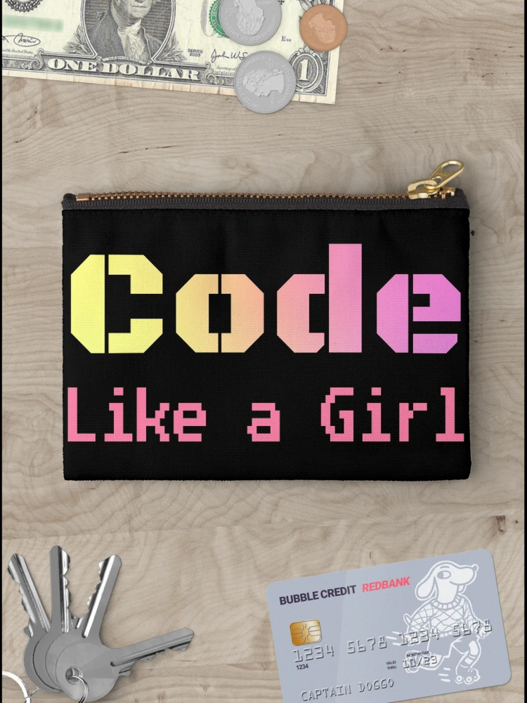 Thumbnail 3 of 4, Zipper Pouch, Code Like A Girl - Programming Computer Science designed and sold by ScienceCorner.