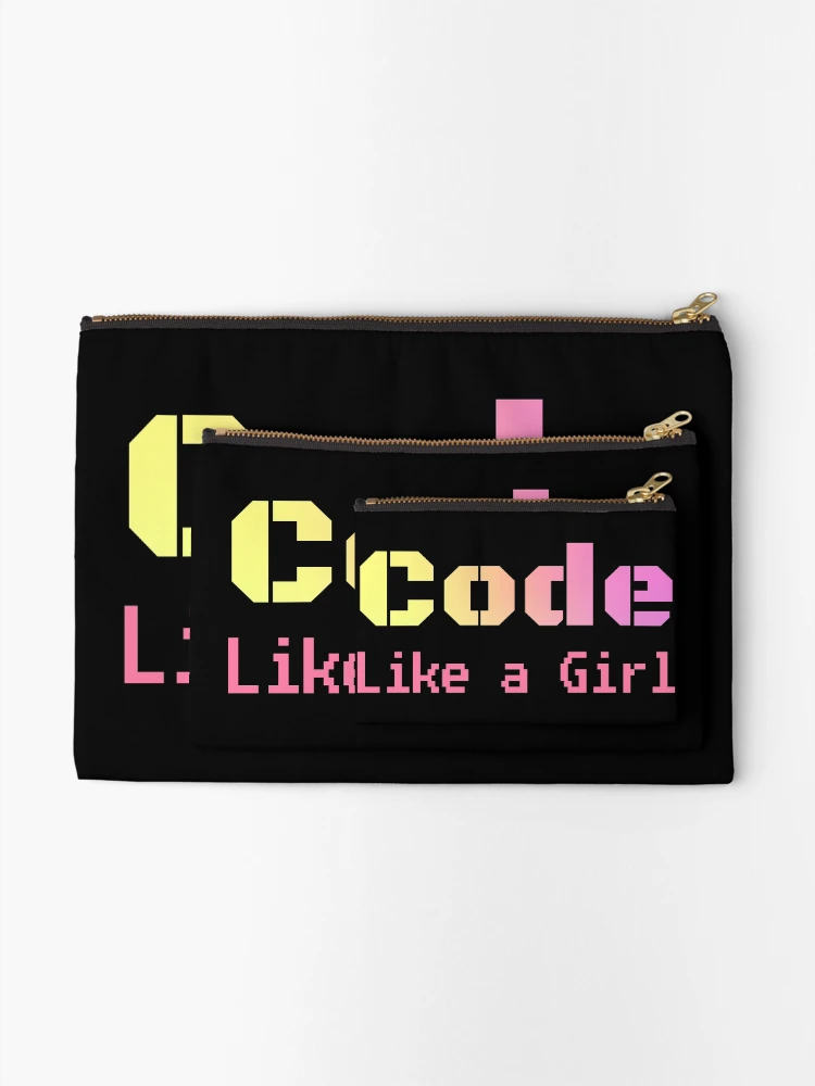 Thumbnail 2 of 4, Zipper Pouch, Code Like A Girl - Programming Computer Science designed and sold by ScienceCorner.