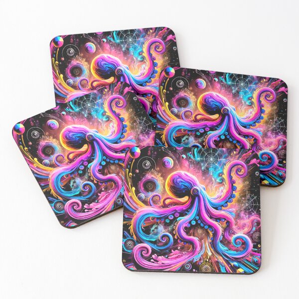 Item preview, Cosmic Embrace of the Psychedelic Octopus: Flowing in Energy and Color designed and sold by VividPulseArt.