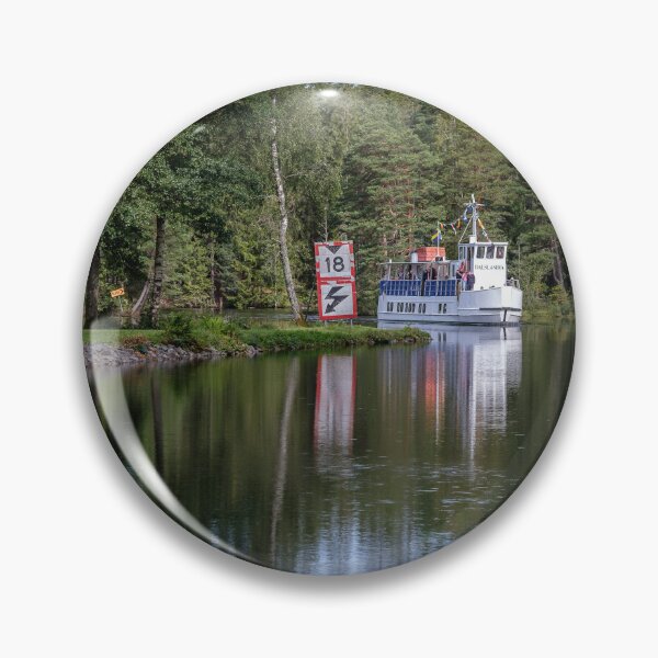 Item preview, The white canal boat in Dalslands Canal designed and sold by connyM-Sweden.