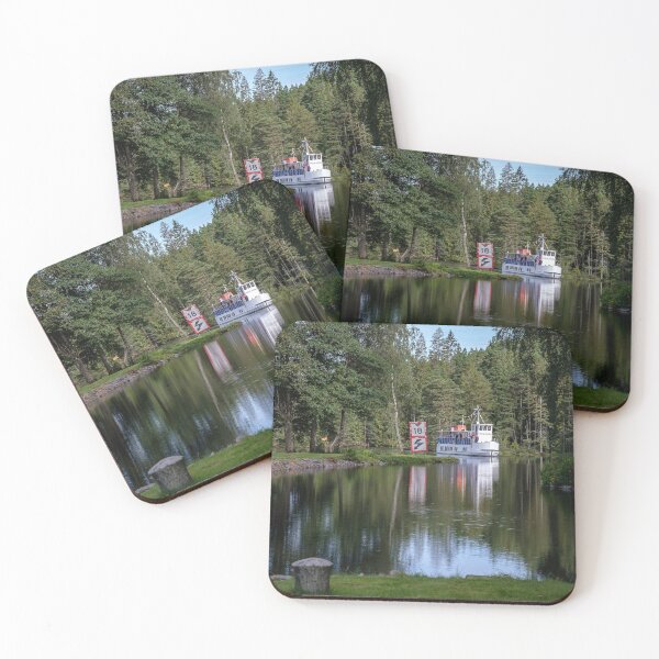 Item preview, The white canal boat in Dalslands Canal designed and sold by connyM-Sweden.