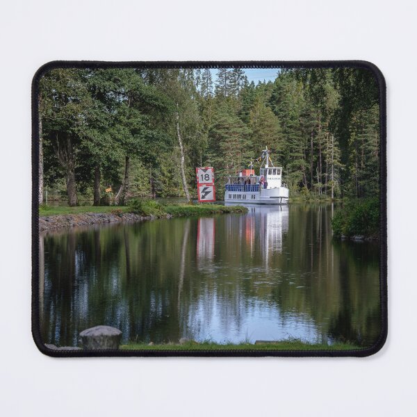 Item preview, The white canal boat in Dalslands Canal designed and sold by connyM-Sweden.