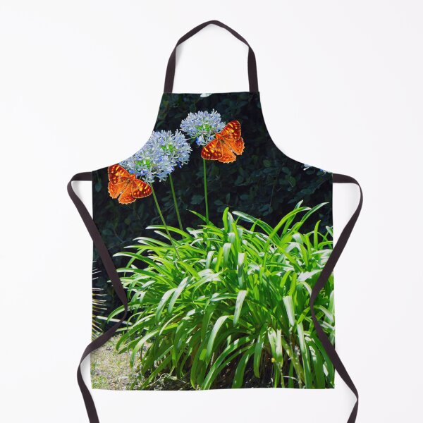 Item preview, Wall Brown butterflies pollinating Agapanthus africanus Albus flowers designed and sold by Peter Etchells.