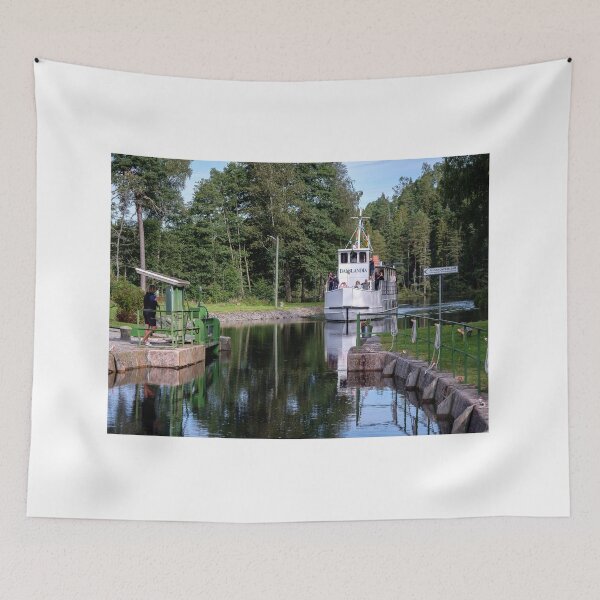 Item preview, The beautiful white canal boat at Dalslands Canal Sweden designed and sold by connyM-Sweden.