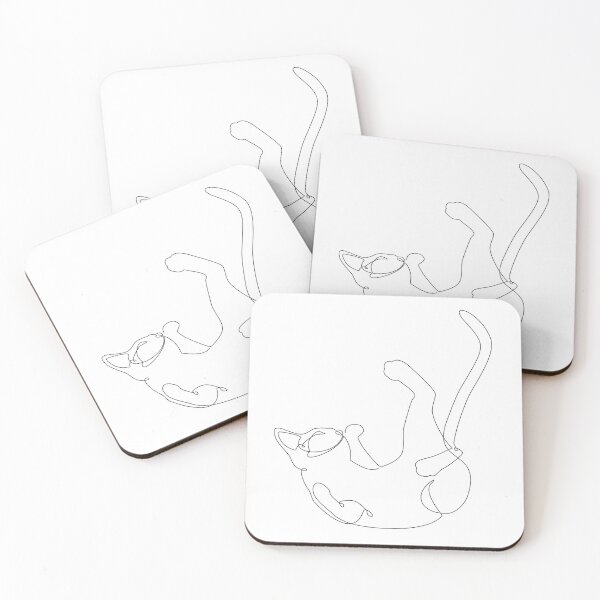 Item preview, Playful cute kitten drawn with continuous line designed and sold by IRYNI.