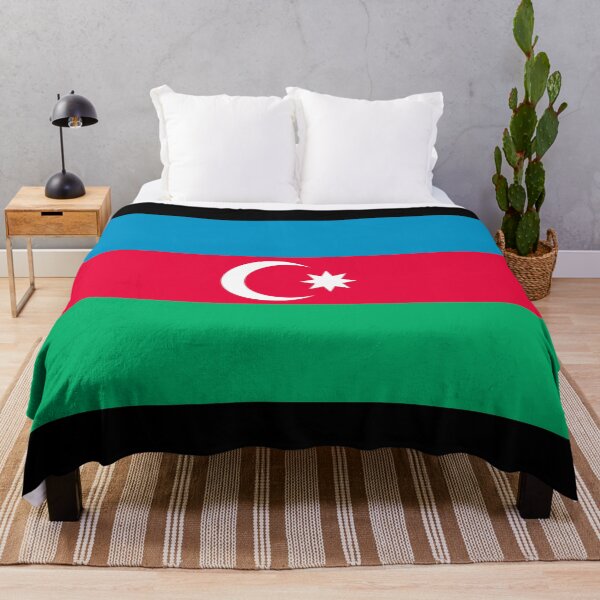 Item preview, Azerbaijan Flag Print: Cultural Pride and Unity designed and sold by communedesigns.