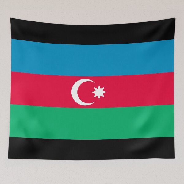 Item preview, Azerbaijan Flag Print: Cultural Pride and Unity designed and sold by communedesigns.