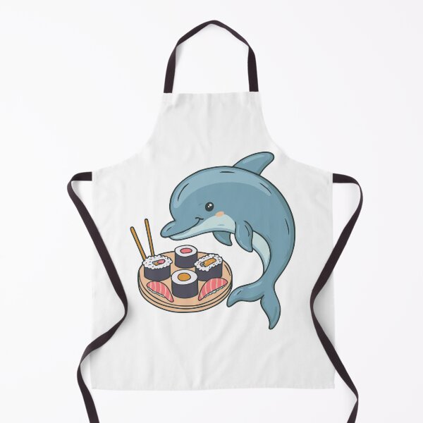 Item preview, Illustration of cute dolphin eating sushi designed and sold by rasagamastore.