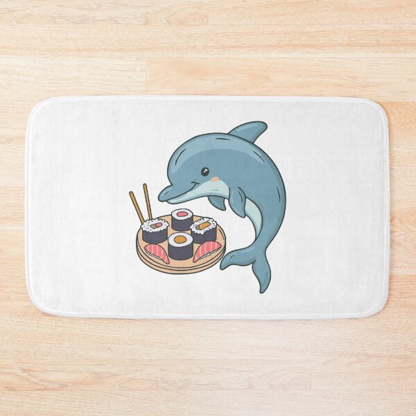 Item preview, Illustration of cute dolphin eating sushi designed and sold by rasagamastore.