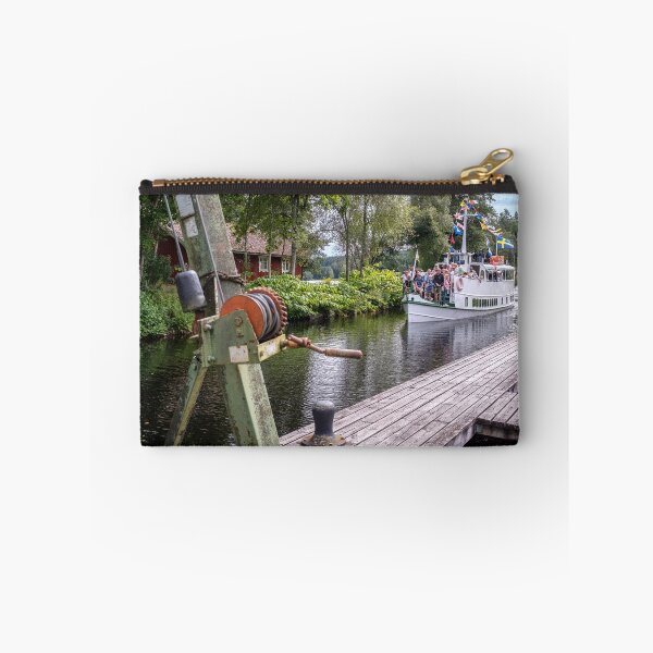 Item preview, The old white canal boat slides in towards the dock designed and sold by connyM-Sweden.