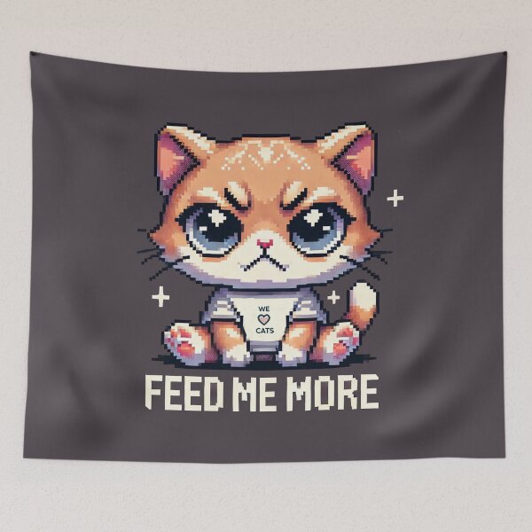 Item preview, "Feed me more" - Cat designed and sold by WeLoveCatss.