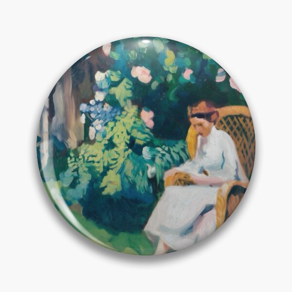 Item preview, Peaceful Garden Scene with Woman Reading – French Impressionist Art designed and sold by CARRAANN.