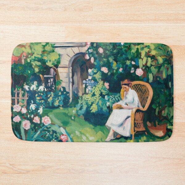 Item preview, Peaceful Garden Scene with Woman Reading – French Impressionist Art designed and sold by CARRAANN.