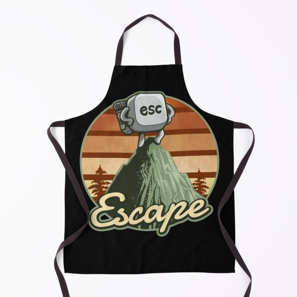 Item preview, Funny Computer Keyboard ESC Escape Vintage Retro, Camper, hiking, alpinist and mountains in the distressed style. designed and sold by EdithShop59.