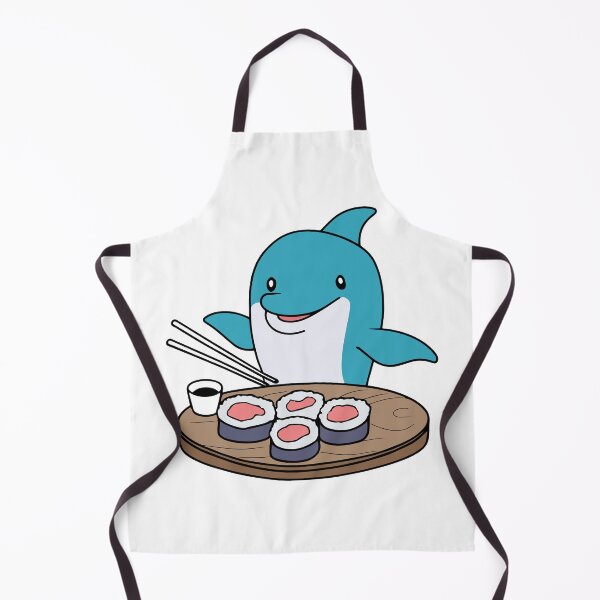 Item preview, Illustration of cute dolphin eating sushi designed and sold by rasagamastore.