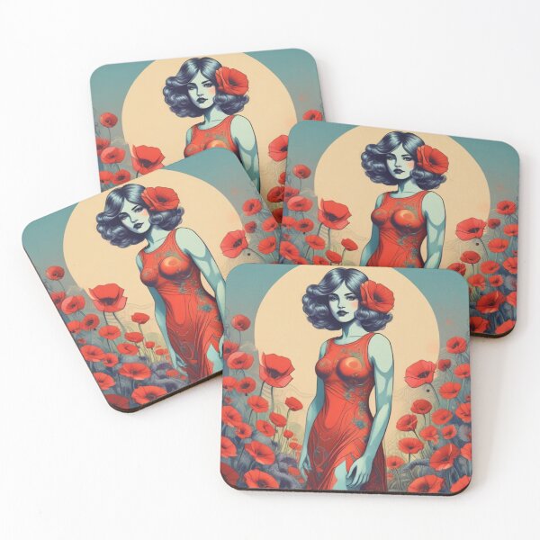 Item preview, woman with poppies designed and sold by diulid.