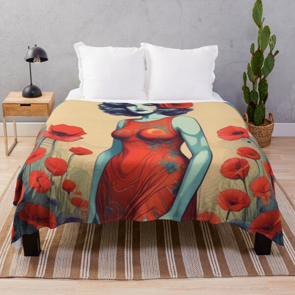 Item preview, woman with poppies designed and sold by diulid.