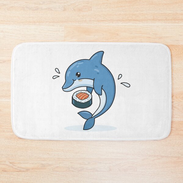 Item preview, Illustration of cute dolphin eating sushi designed and sold by rasagamastore.