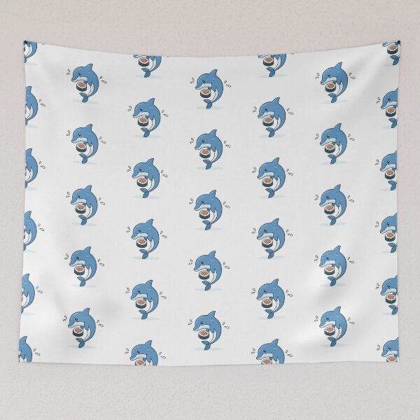 Item preview, Illustration of cute dolphin eating sushi designed and sold by rasagamastore.