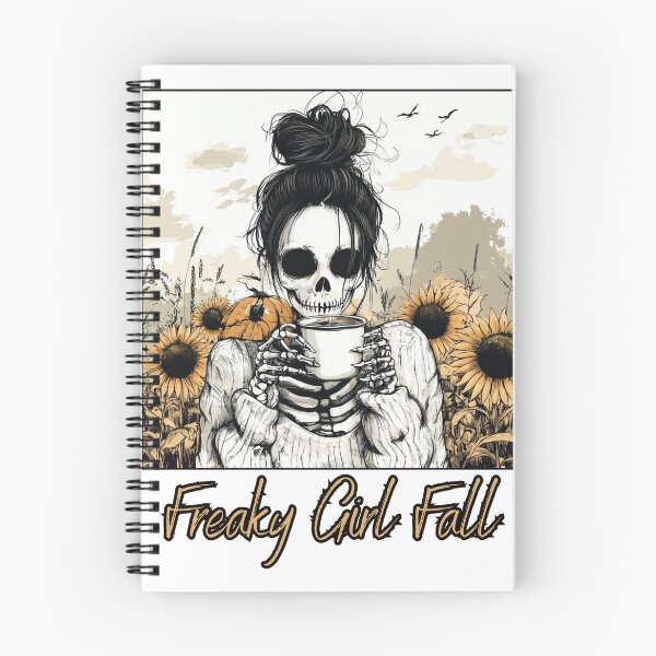 Item preview, Freaky girl fall messy bun skeleton designed and sold by Beyond Tees.