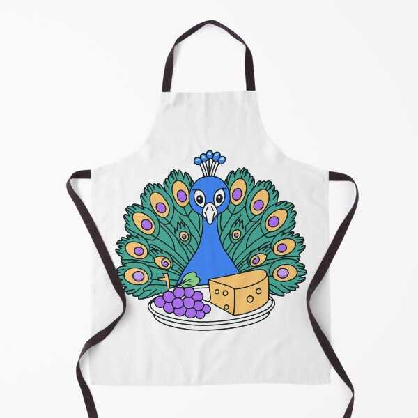 Item preview, Cute peacock with a cheese platter and grapes designed and sold by rasagamastore.
